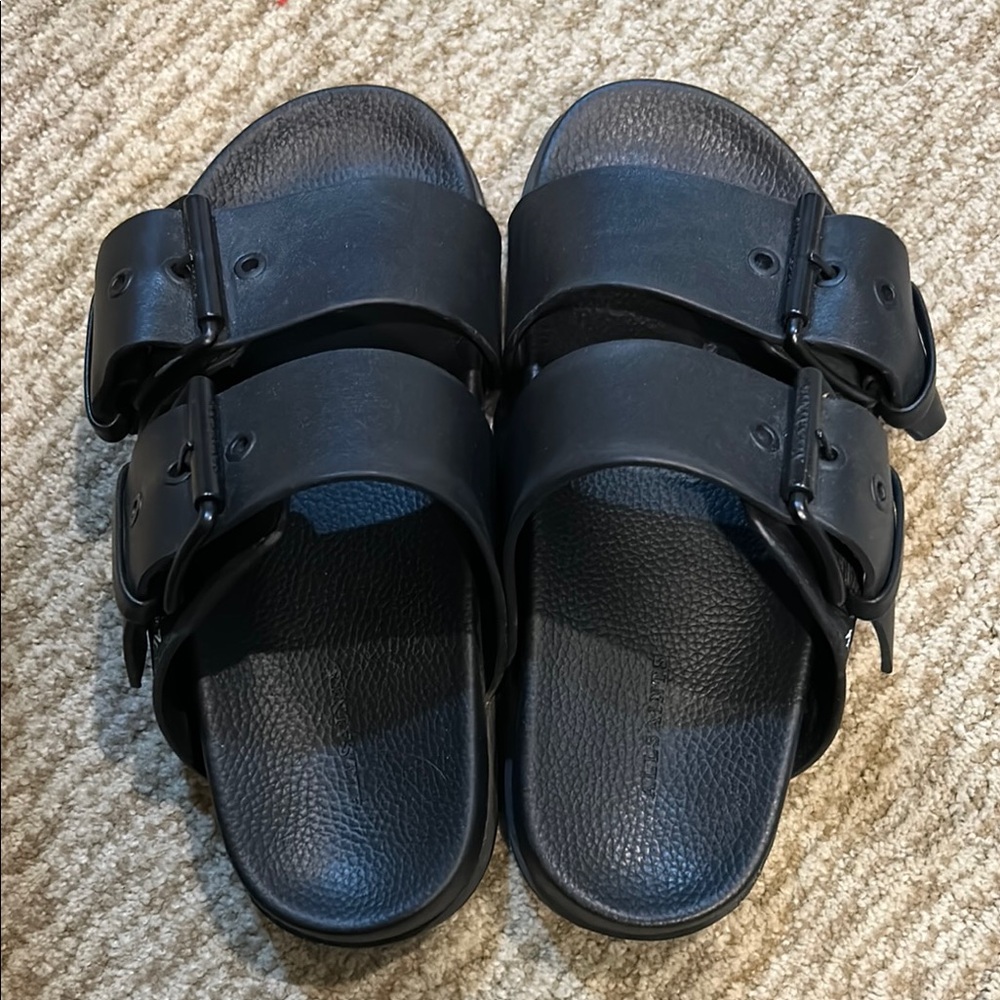 All Saints Black Sian Slide Sandals